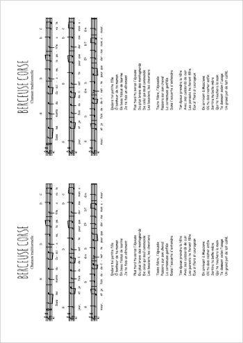 Berceuse corse Partition gratuite